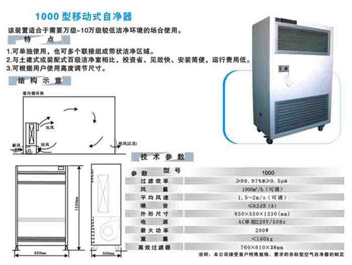 空氣自凈器技術參數 空氣自凈器技術參數